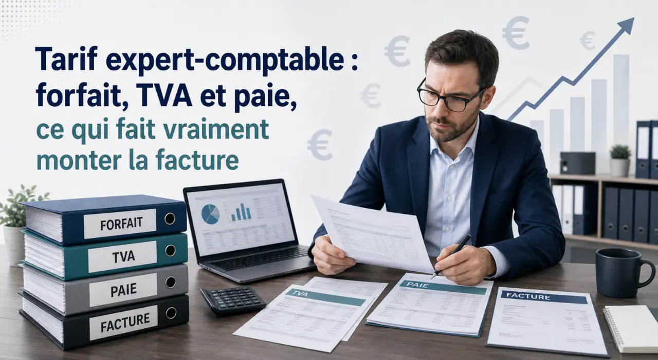 Tarif expert-comptable : forfait, TVA et paie, ce qui fait vraiment monter la facture