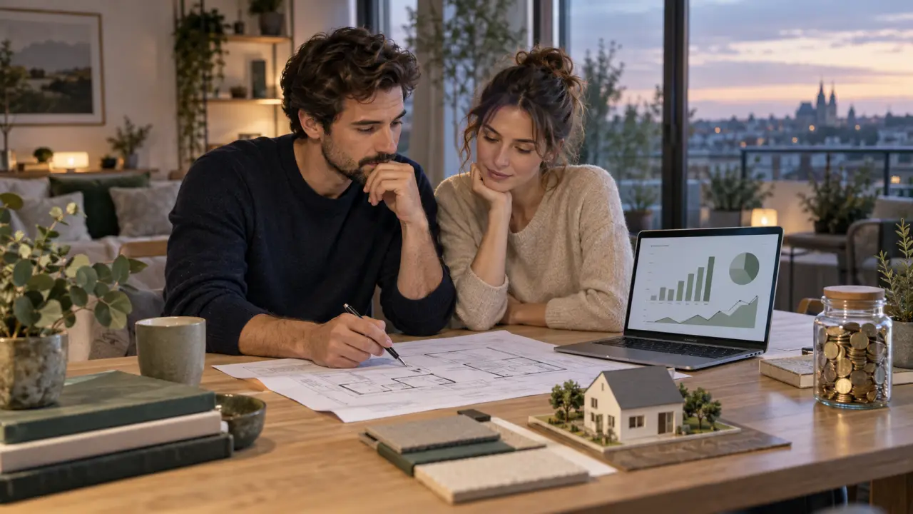 Bâtiment de bureaux moderne au lever du soleil, symbolisant une stratégie financière maîtrisée